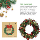 4-Pack Solar Christmas Wreath, 24 Inch Pre-Lit Christmas Door Wreath with Solar Powered LED Lights Green Pine Red Berry Glitter Branches Party Ornaments for Home Xmas Holiday Decor — 4