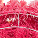 Pre-Lit Flocked Pink Artificial Christmas Wreath - 24"- Clear Lights — 8
