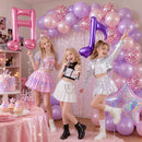 Pink Purple Music Note Iridescent Star Balloons for Birthday Party Decor | Pearl Purple Pink | 35PCS — 4