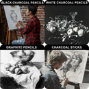 Aenir Charcoal Pencils for Drawing, Set of 22, Professional Drawing Sketch Pencils, Charcoal Art Supplies for Sketching, Shading, Artist Charcoal Supplies for Beginners & Pro Artists. (Pack of 2) | Pack of 44 | Graphite Pencil | Black & White — 5