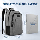 MATEIN Travel Laptop Backpack, 15.6 Inch College School Computer Bag, Grey | Austere Grey — 3