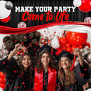 ALL-IN-1 Red Black and White Balloon Arch Kit for Red and Black Birthday Party Decorations – Reds and Blacks Balloons for White Black and Red Balloon Garland Kit – Graduation Black and Red Balloons | Red, Black, White, Silver — 6