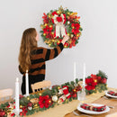 GarveeHome Christmas Wreath, 24 in Artificial Pre-Lit Christmas Wreaths for Front Door with 20 LED Lights & 8 Modes, Pine Needles & Red Berries, Accent Decor for Winter Holiday Home Office Apartment — 6