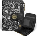Icycay Cat Small Wallet Women RFID Blocking Bifold Cute Credit Card Holder - Goth Bat — 1