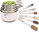 Simply Gourmet Measuring Cups & Spoons Set of 12, 18/08 Stainless Steel Kitchen Gadgets, Stackable Design with Long… — 1