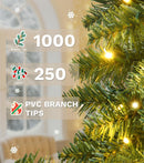 DWVO 6ft Prelit Green Christmas Tree with LED Lights & Stand — 2