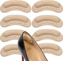 4D Heel Pads for Shoes Too Big, Beige Grips Inserts, 4 Pairs - Beige | 4 Pairs — 1