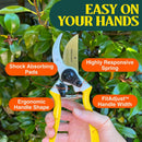 Haus & Garten ClassicPRO 8.5" Premium Titanium Bypass Garden Shears - Use as Pruners, Pruning Shears for Gardening, Hand Pruners, Handheld Garden Clippers Scissors Tool | Yellow Non Slip Soft Grips — 4