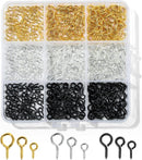 480pcs Small Screw Pins Eye Pins, 3 Color Eye Hooks Screw for Jewelry Making & Bead Charms, Eye Screws for Art… — 1