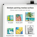 AUREUO Mini Magnetic Stretched Canvas 4x4 Inch / 24 Pack - Small Square Wrapped Halloween Canvas Board with Magnet Back, Art Gift Set Tiny Framed Bulk Pack Canvases for Acrylic Painting & Craft | 4"x4", Stretched Canvas — 5