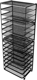 Simple Trending 2 Pack 8 Tier Letter Tray Paper - Mesh Desk File Organizer for Office School Desktop, Black — 2