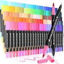 120 Colors Dual Markers Brush Pens, Art Markers Colored Pens for Adult Coloring Books, Brush and Fine Point Dual Tip Artist Colored Marker Set — 1