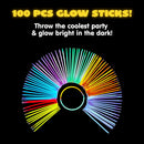 JOYIN 200 Pcs 8" Glow sticks Bulk Party Favors Pack, Neon Glow in the Dark Party Supplies, Light Up Necklaces and Bracelets with Connectors, Easter, Football, Birthday Decorations — 6