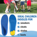 Ailaka Kids Orthotic Cushioning Arch Support Shoe Insoles, Children Pu Foam Inserts for Flat feet, Plantar Fasciitis, Feet Heel Pain Relief Blue — 6