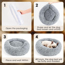 Hoewina Dog & Cat Bed for Indoor Cats, 20in Calming Donut Bed (Light Grey) — 7