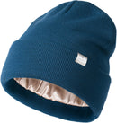 YANIBEST Satin Lined Beanie for Women, Reduce Frizz Winter Hats - Blue — 1