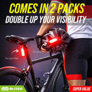 BLITZU Bike Tail Light, 2 Pack USB-C Rechargeable LED Bicycle Rear Lights — 2