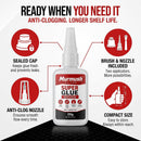 (2-in-1) Super Glue Gel with Brush Applicator & Nozzle, No Mess Superglue Brush, Instant Dry, 1500 CPS Ca Glue, All… — 4