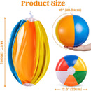 JOYIN 12 Packs 16" Inflatable Beach Balls, Large Rainbow Beach Balls Bulk for Pool Parties, Kids and Adults Summer Pool Party Toys, Beach Toys, Party Favors(16'') | 16-inch — 5