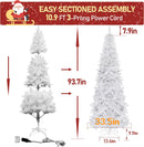 Yardenaler 7.5FT Artificial Christmas Tree with 350 LED Lights, 900 Branches Pre-Lit Pencil Christmas Tree, Slim Xmas Tree with Base for Indoor, Cool White Lights Festival Decoration for Party, White — 2