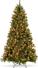 Best Choice Products 6ft Pre-Lit Pre-Decorated Artificial Christmas Tree Spruce w/Twinkling LEDs Pinecones, Berries, 250 Lights, w/ 798 Tips — 1