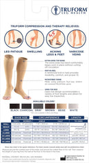 Truform 20-30 mmHg Compression Stockings for Men and Women, Knee High Length, Open Toe | Black | X-Large (1 Pair) | Aloe Infused Knit — 8