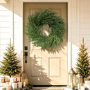 26 Inch Real Touch Norfolk Pine Wreath Christmas Decorations for Front Door, Fake Plants Green Christmas Wreath Home Decor, Xmas Decor Indoor Outdoor for Mantel Fireplace Wall Holiday Winter Decor — 7