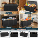 Extra Large Toy Box with Lids, Collapsible Storage Bin, 38"x16"x14",Black — 6
