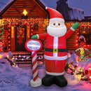 MorTime 8 FT Christmas Inflatable Santa Claus with Guidepost, Blow up Lighted Giant Wave Santa Claus North Pole with LED Lights Yard Decoration Party Display for Xmas Outdoor Decorations — 7