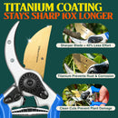Haus & Garten ClassicPRO 8.5" Premium Titanium Bypass Pruners - Use as Garden Shears Pruning Shears for Gardening, Hand Pruners, Handheld Garden Clippers, Scissor Clipper Tool | Blue Non Slip Soft Grips — 2