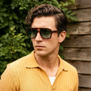 FEISEDY Retro Thick Aviator Sunglasses for Women Men, Large Vintage Shades | Leopard - Dark Green | 53 Millimeters — 3