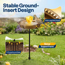 VIVOHOME Oval Bird Bath for Outside with Metal Ground Stake, Copper