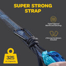 Durable Hammock 400 lb Capacity, Nylon Camping Hammock Chair - Double or Single Sizes w/Tree Straps and Attached Carry Bag - Portable for Travel/Backpacking/Beach/Backyard (Medium, Blue & Light Blue) — 4
