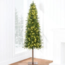 Best Choice Products Pencil Christmas Tree 6ft Pre-lit Alpine Slim Holiday Decoration, Lighted Skinny Décor LED Lights, Metal Stand — 1