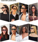 SOJOS Big Trendy Square Polarized Sunglasses Womens Mens, Retro Large Chunky Oversized Rectangle Shades SJ2345 | Deep Caramel/Light Brown Tint — 3