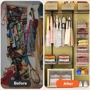X-cosrack 6 Tier Closet Hanging Organizer, Clothes Hanging Shelves with 4 Hanging Hooks 5 S Hooks, Wire Storage Basket Bins, for Clothing Sweaters Shoes Handbags Clutches Accessories Patent — 6