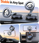 Coolpow for MagSafe Car Mount【Windshield+Vent+Dash】Magnetic Phone Holder for Car Phone Holder Mount Cell Phone Holders for Your Car Accessories Suction Phone Mount for Car Truck Stand for iPhone 17 16 | Carbon Fiber | Dash & Windshild & Vent photo 2