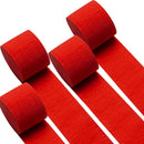 4 Red Streamers, 328ft Pack of Crepe Paper Party Decorations | 4 Pack - Red — 1