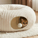 Cat Tunnel Bed with 40 Pcs Interactive Cat Toys, White — 3