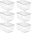 Vtopmart 6 Pack Clear Stackable Storage Bins with Lids and Handles, Large — 1
