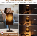 Bedside Table Lamp for Bedroom with 2 USB Ports, 14-Inch, Black — 3