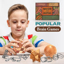 Brain Teaser Wooden Metal Puzzles - Easter Gifts for Kids Teens Brain Teaser Disentanglement Iron Link Unlock Interlock Game Chinese Ring Magic Trick Toy for Party Favors Kids Adults Challenge 32pack — 5