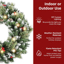 HipTree 24 Inch Lighted Christmas Wreaths for Front Door with Lights — 3