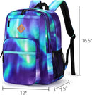 ZORFIN 26L Backpack for College, and Travel: Water Resistant Bookbag - Night Aurora SkyBlue | 16.5 Inch — 3