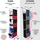 ABRA® 3 Shelf Hanging Locker Organizer for School, Gym, Work, Storage | Deep Shelves 6”x 9”| Eco-Friendly Fabric Healthy for Children | Adjustable School Locker Shelf 3 to 2 (Jet Black/Yellow) — 3