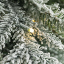 Glitzhome 7.5ft Artificial Christmas Tree, Pre-Lit Flocked Pencil Christmas Tree Chicago Frostwood Spruce with 350 Warm White Lights Home, Office, Holiday Decoration — 7