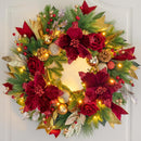 Christmas Wreaths for Front Door, Soomeir 24 Inch Outdoor Christmas Wreath with Lights, Large Prelit Wreath for Holiday Winter Window Outdoor Indoor Xmas — 7