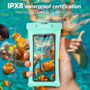 CACOE Floatable Waterproof Phone Pouch 2 Pack Up to 7.0",Black+Green photo 6