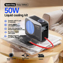 50W Magnetic Liquid-Cooled Phone Cooler for Gaming Live Streaming, 2.1M Extra Long Red Cable, 31dB Low Noise RGB Radiator for MagSafe iPhone Android iPad Tablet, Gray photo 3