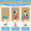 Montessori Wooden Stacking Puzzle Toy, 3D Color Stack Game for Kids Ages 3+ — 5